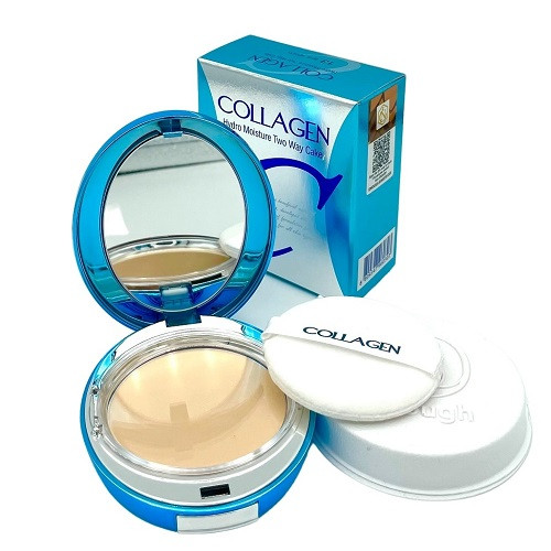 Колагенова пудра зі змінним блоком Enough Collagen Hydro Moisture Two Way Cake SPF25 PA++ середній беж тон 21