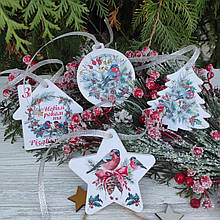 Набір Новорічних іграшок Синички. Новорічні іграшки та прикраси. Іграшки на ялинку