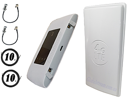 Повний комплект для 4G/LTE/3G c ZTE MF920u + Антена планшетна MIMO 2×24dbi (48 дб) 698-2690 МГц УКР!