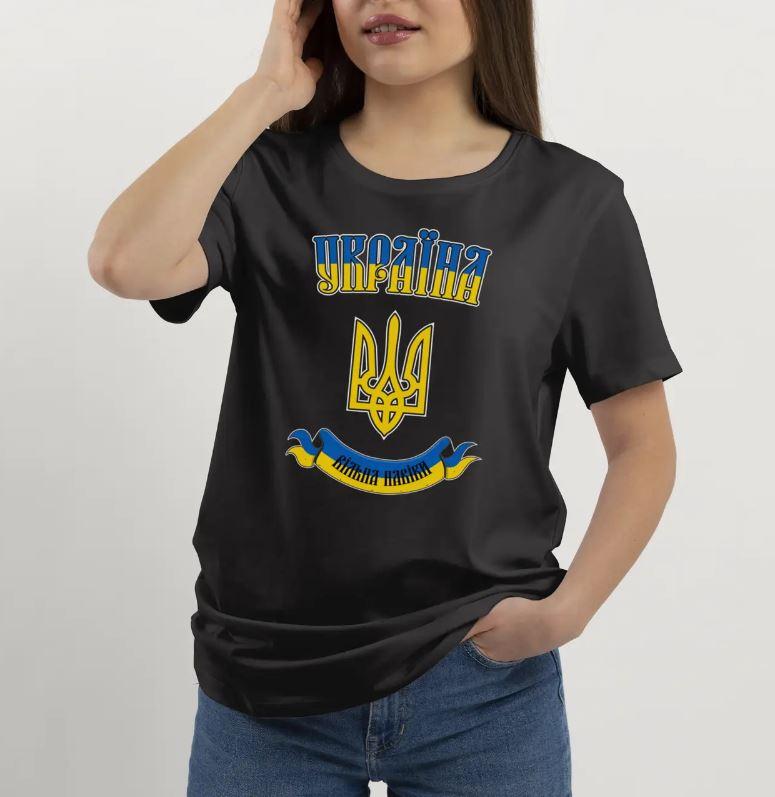 Футболка жіноча чорна патріотична Україна вільна навіки