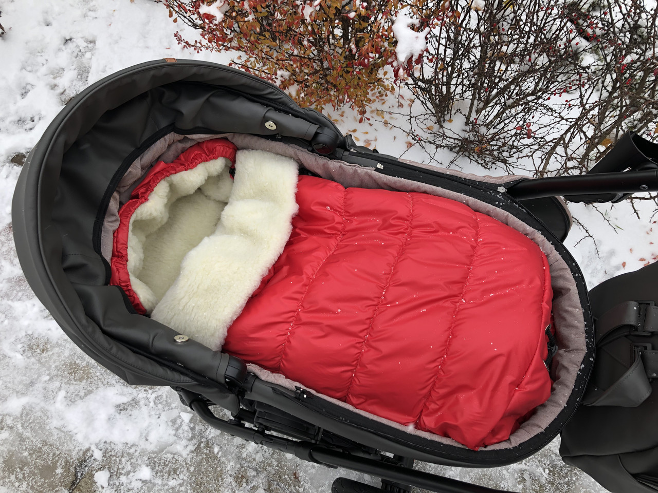 Конверт зимовий Baby Comfort подовжений у коляску/сані плащівка червоний