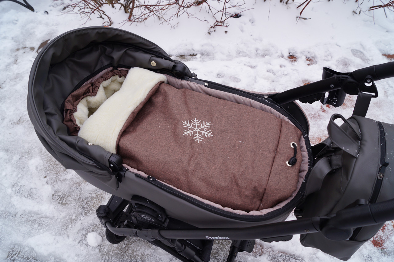 Конверт зимовий Baby Comfort подовжений у коляску/сані льон коричневий