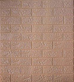 Самоклеюча декоративна 3D панель під коричневу цеглу 700x770x4 мм