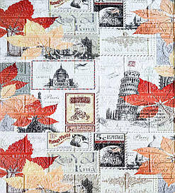 Самоклеюча декоративна 3D панель осінні листя 700x770x5 мм