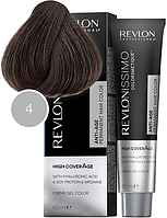 Стойкая краска для седых волос 4 Коричневый Revlonissimo High Coverage Revlon, 60 мл