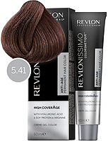 Стойкая краска для седых волос 5.41 Глубокий светло-ореховый Revlonissimo High Coverage Revlon, 60 мл