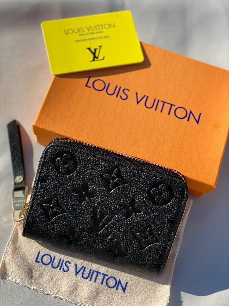 Louis Vuitton Zippy coin purpse гаманець чорний натуральна шкіра + бренд паковання 42135566