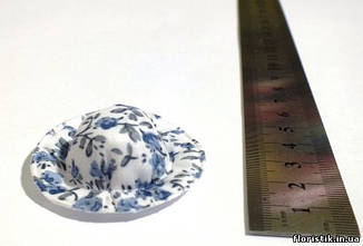 Капелюх із малюнком "Блакитні квіти", льон