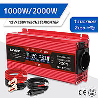 Преобразователь напряжения 1000W 2000W DC 12V to AC 230V 2USB RV