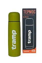 Термос Tramp Basic 0.75 л оливковий TRC-112 (нерж, тримає до 12 годин), термос питний для чаю та кави