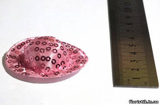 Декоративний капелюх, 5 см. рожевий із паєтками