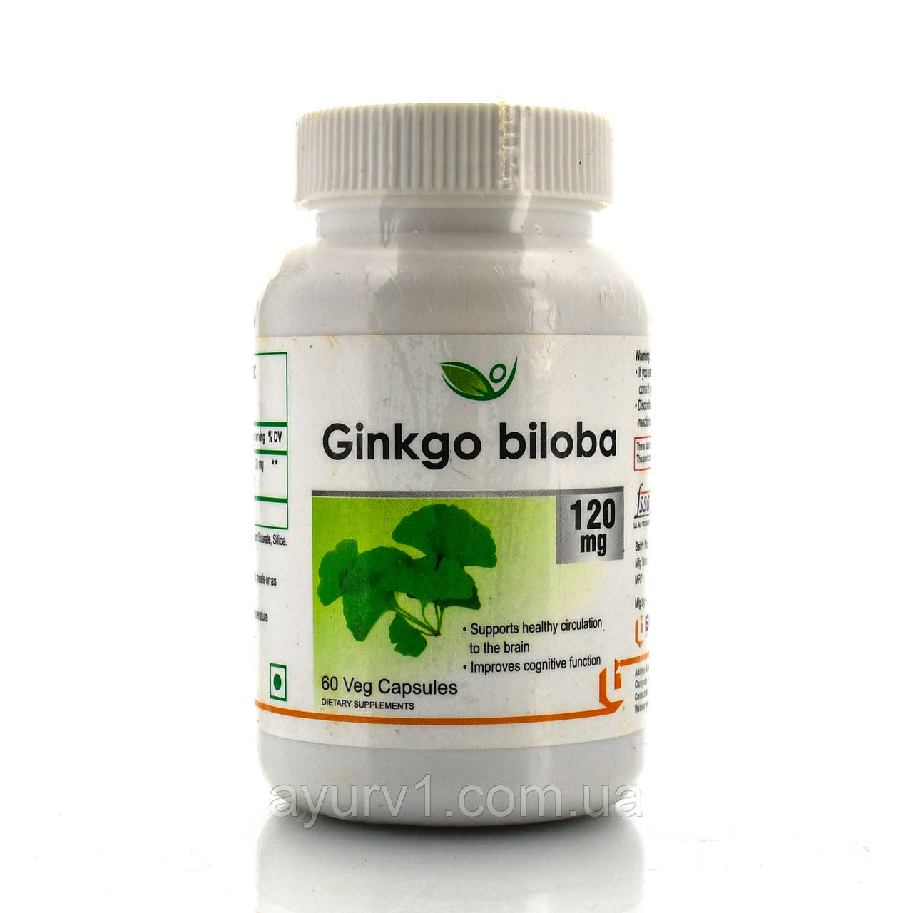 Гинкго Билоба -120 мг Biotrex 60 veg для головы, мозга, от головокружений, для памяти - фото 1 - id-p1716461901