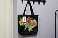 Сумка для вишивання бісером "Квітуча Україна", чорна, СК127Ч, 370*330*60мм, фото 5