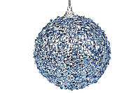 Елочный шар 8см, цвет - синий металлик