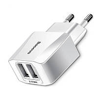 Мережевий зарядний пристрій Baseus Mini Dual 2USB 10.5W White