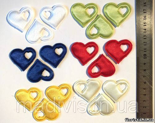 Серце атласне з вирізом (різнобарв), фото 1
