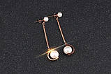 Сережки з перлами Srcoi рожеве золото, фото 2