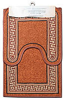 Набір Килимків для Ванної та Туалету на гумовій основі Taba 224-2 57х90 та 57х60 см Теракотовий