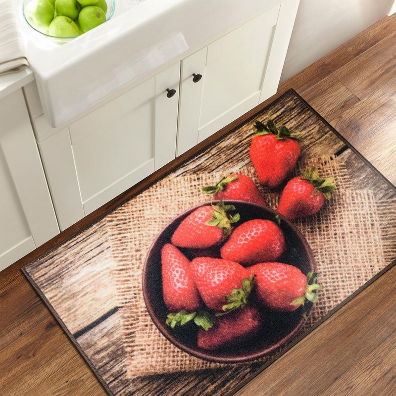 Килимок на Кухню на гумовій основі MAC Carpet Print 217  50х80 см Коричневий+Червоний