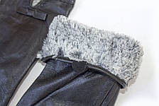 Жіночі шкіряні рукавички Кролик Середні 4-417 з дефектом, фото 3