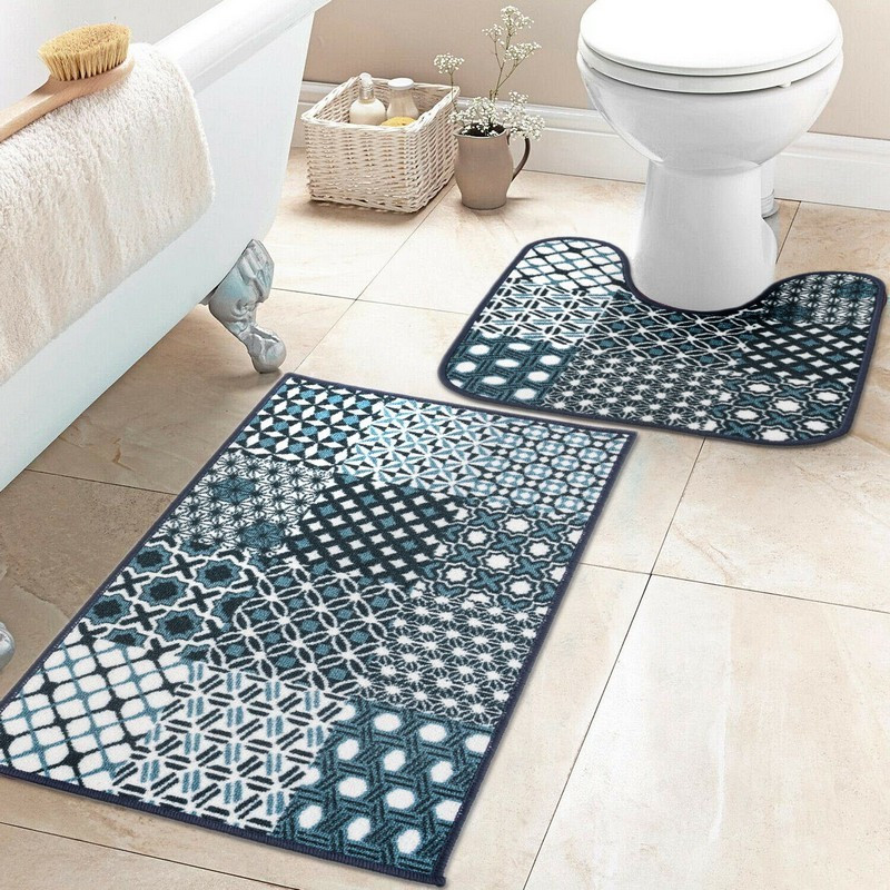 Набір килимків для ванної та туалету MAC Carpet Taba 50х80 та 57х60 см 314-2 Бірюзовий