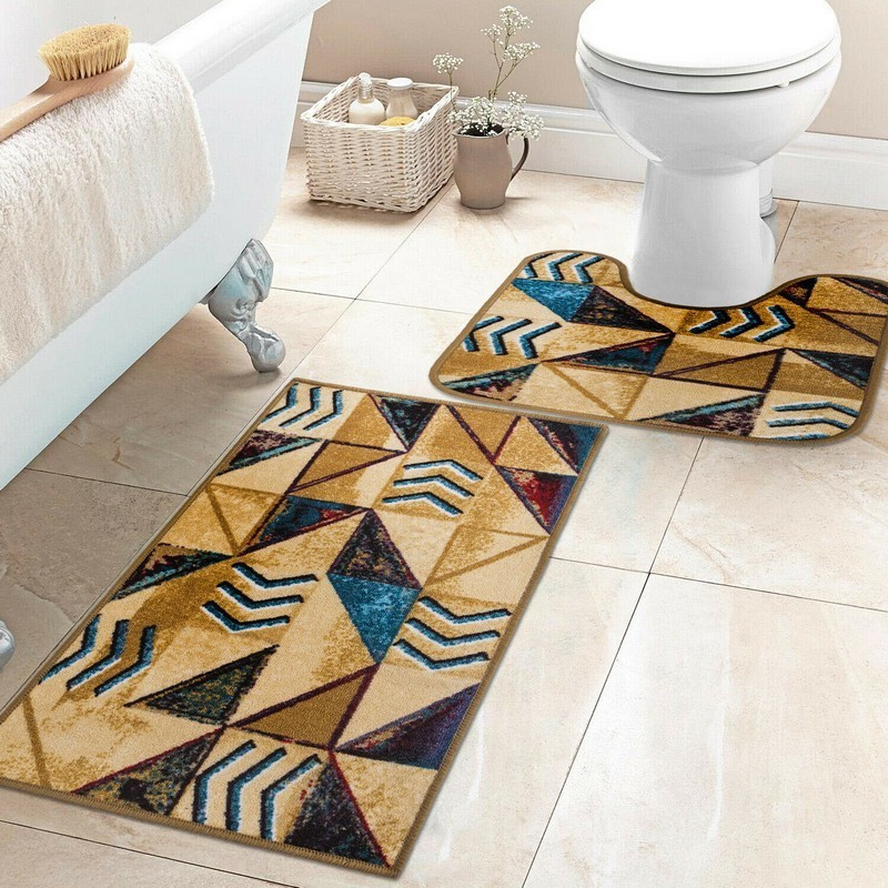 Набір килимків у ванну і туалет MAC Carpet Taba 318-2 Бежевий 50х80 та 57х60 см