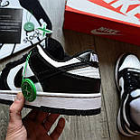 Чоловічі кросівки SB Dunk Low Retro весна осінь демісезонні (чорні з білим). Живе фото. Данки найк, фото 5