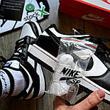 Чоловічі кросівки SB Dunk Low Retro весна осінь демісезонні (чорні з білим). Живе фото. Данки найк, фото 9
