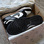 Чоловічі кросівки SB Dunk Low Retro весна осінь демісезонні (чорні з білим). Живе фото. Данки найк, фото 3