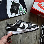 Чоловічі кросівки SB Dunk Low Retro весна осінь демісезонні (чорні з білим). Живе фото. Данки найк, фото 4