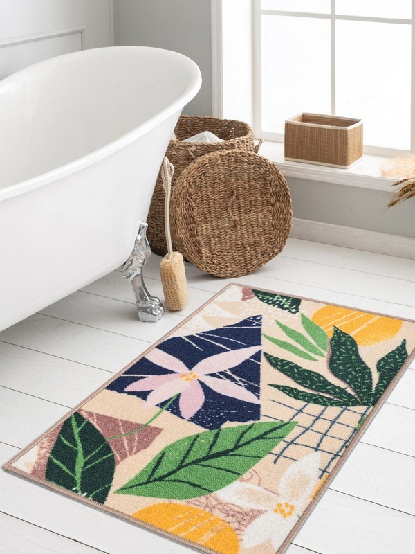 Килимок у ванну кімнату MAC Carpet Taba 311В 50х80 см Бежевий+Зелений
