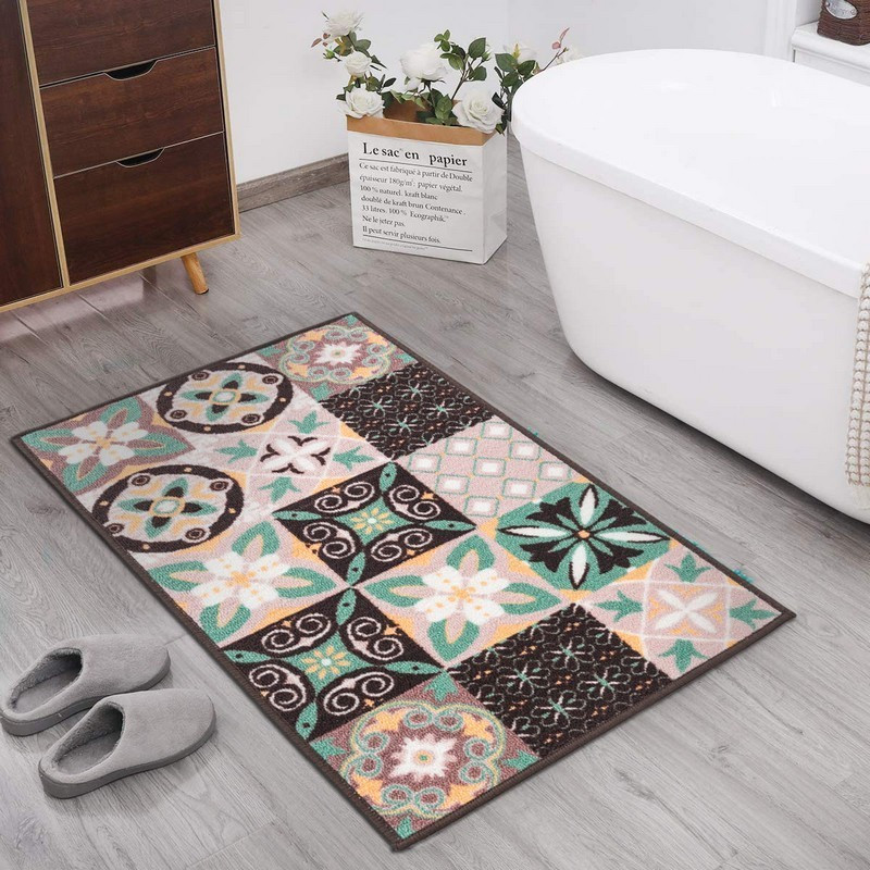 Килимок у ванну кімнату MAC Carpet Taba 321В 50х80 см Коричневий+Рожевий