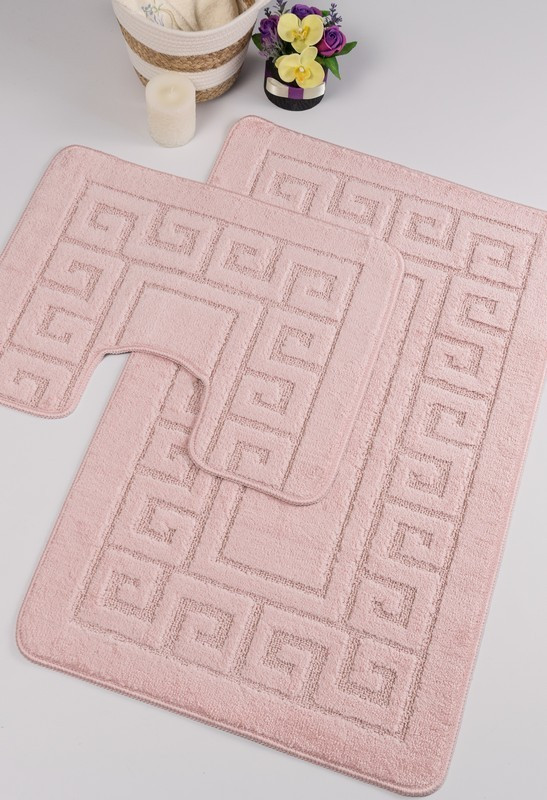 Набір килимків у ванну кімнату, комплект килимків для ванної та туалету Confetti Ethnic Pink 60х100 та 60х50 см Рожевий