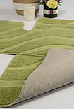 Набір килимків у ванну кімнату, комплект килимків для ванної та туалету Confetti Symphony Green 60х100 та 60х50 см Зелений, фото 2