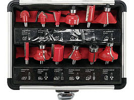 Фрези для дерева зі шпинделем Ø 6 мм Ø = 6-32 мм 12 шт Yato YT-68006