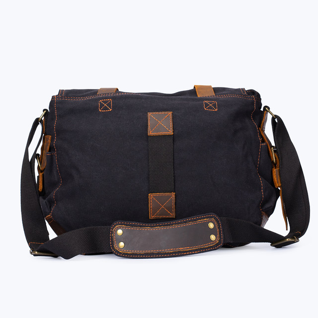 Фото сумка чоловіча Augur месенджер через плече тканинна чорна