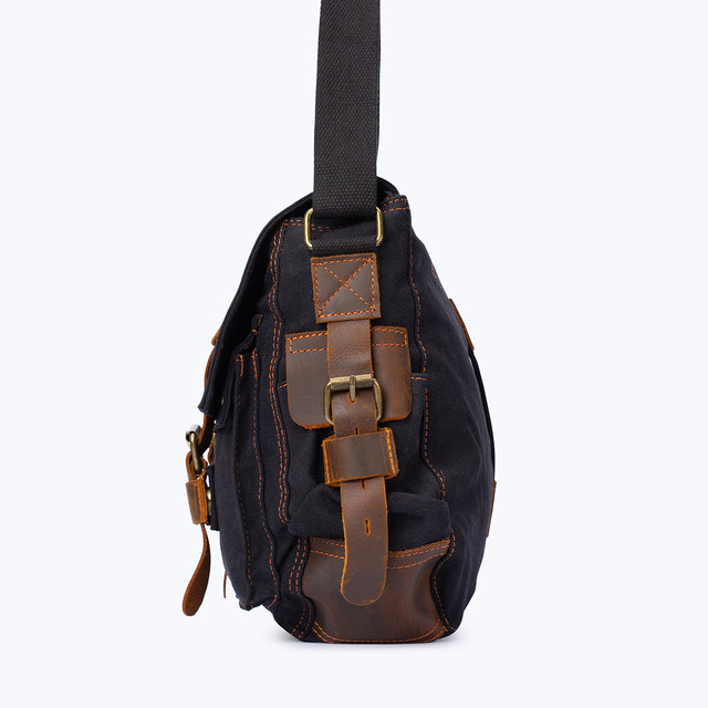 Фото сумка чоловіча Augur месенджер через плече тканинна чорна