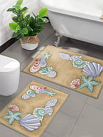 Набор ковриков для ванной и туалета MAC Carpet Taba 284П-2 Бежевый 50х80 и 40х60 см