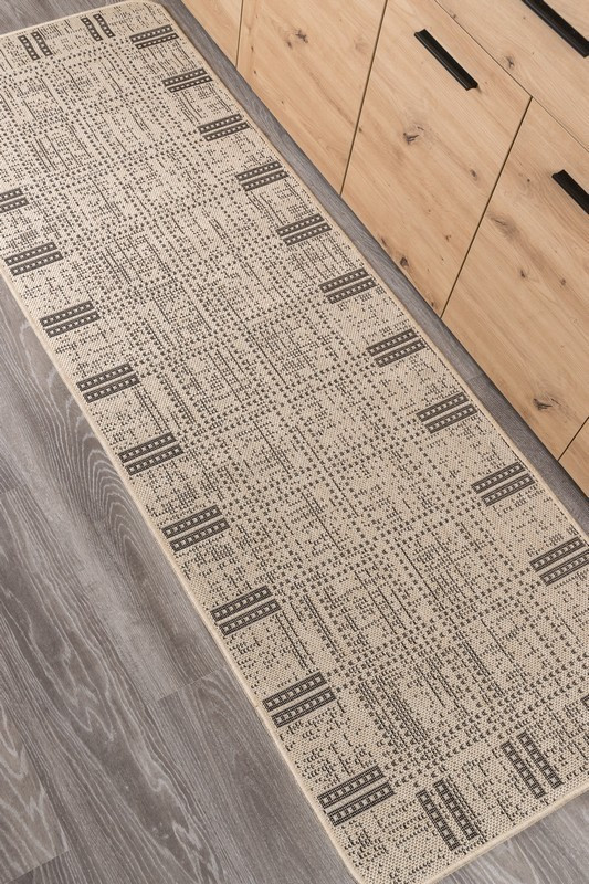 Безворсовий Килим на Гумовій основі на Кухню Kitchen 1924719 Бежевий 67х200 см