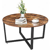 Столик журнальний круглий Bonro DT-228 офісний кавовий стіл дерев'яний з металевими ніжками M_1376