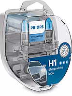 Лампа галогенная H1 12V 55W White Vision Ultra +60% Philips 2шт 207888