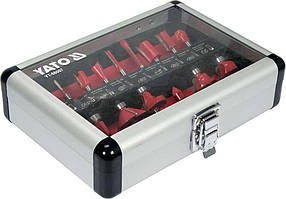 Фрези для дерева зі шпинделем Ø 6 мм Ø = 3-32 мм 15 шт Yato YT-68007