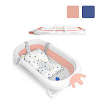 Ванночка дитяча з подушкою складана для малюків M_1410