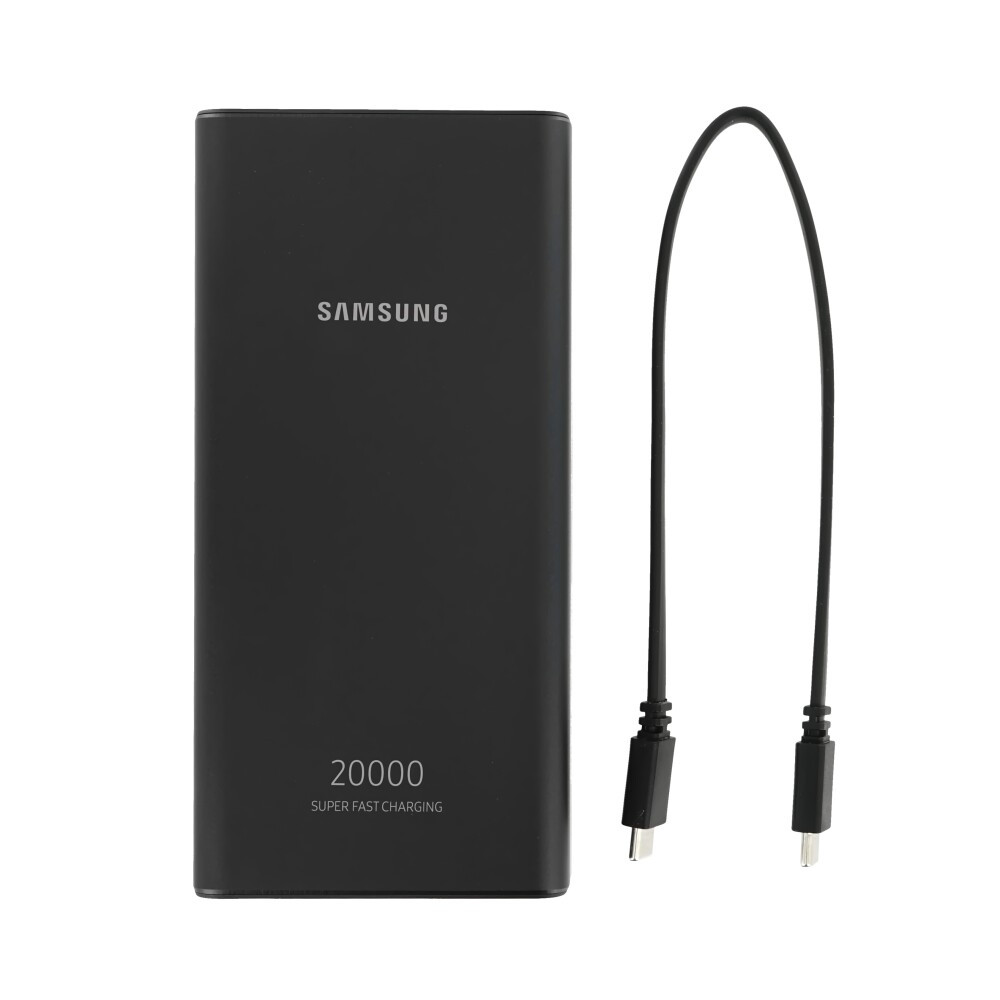 Samsung 25W 20000 mAH USB-A Li-Pol Черный Металл Универсальная батарея Индикатор уровня заряда Type-C От USB