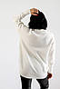 Кофта світер жіночий в'язка Туреччина класичний колір білий, фото 4