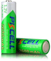 Аккумулятор PKCELL 1.2V AA 2600mAh NiMH Pre-charged Rechargeable Battery, цена за 2 штуки