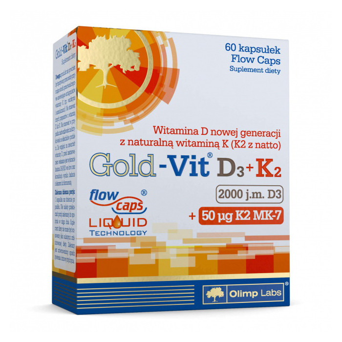 Вітаміни OLIMP Gold-Vit D3 + K2 (2000 IU/50 µg) 60 caps, фото 1