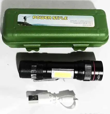 Ручний потужний ліхтар акумуляторний із бічною підсвіткою Police BL 511 P50 COB світлодіод, фото 1