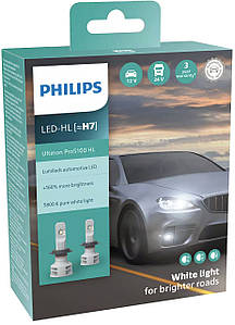Комплект світлодіодних ламп PHILIPS W5W T10 LED white Ultinon
