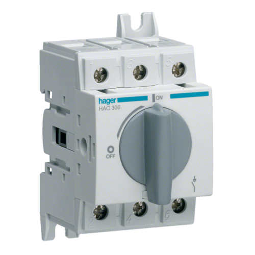 Вимикач навантаження поворотний 3 полюси 400/690V 63А 2,5м HAB306 Hager, фото 1